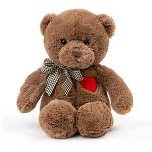 11.4” Brown Small Stuffed Animal Teddy Bear with Heart Plushie Toy